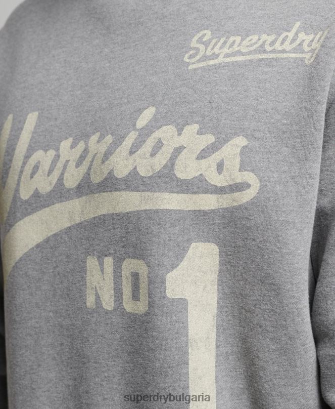Superdry облекло N00H782 тъмно сив мъже суитшърт Collegiate crew