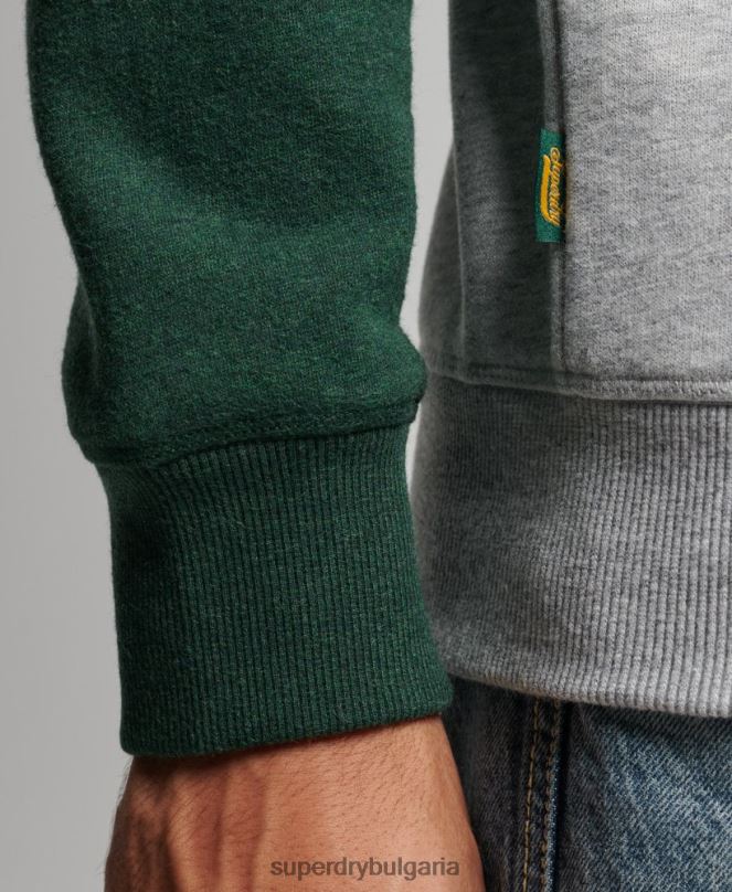 Superdry облекло N00H788 зелено мъже суитшърт на бейзболния екип