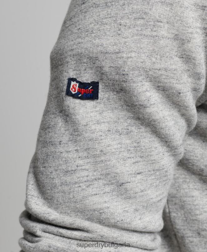Superdry облекло N00H789 сиво мъже винтидж качулка с лого