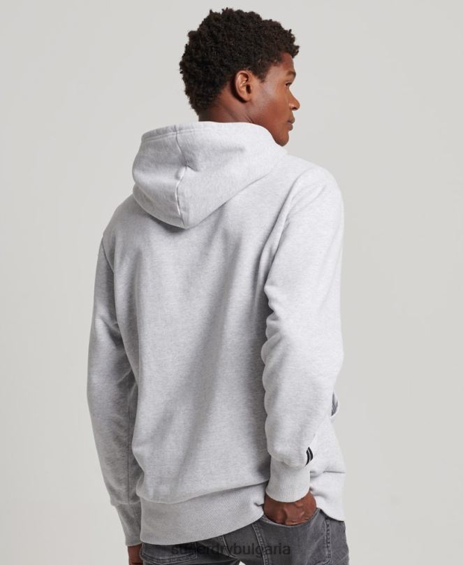 Superdry облекло N00H793 светло сив мъже рециклирана градска качулка