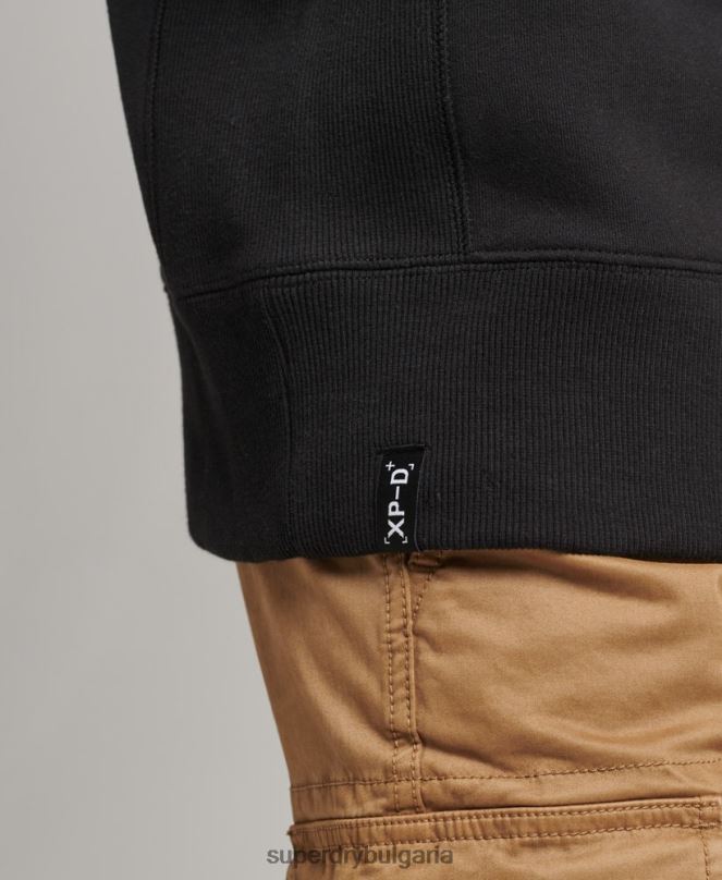 Superdry облекло N00H794 черен мъже xp-d хибриден суичър от микс плат