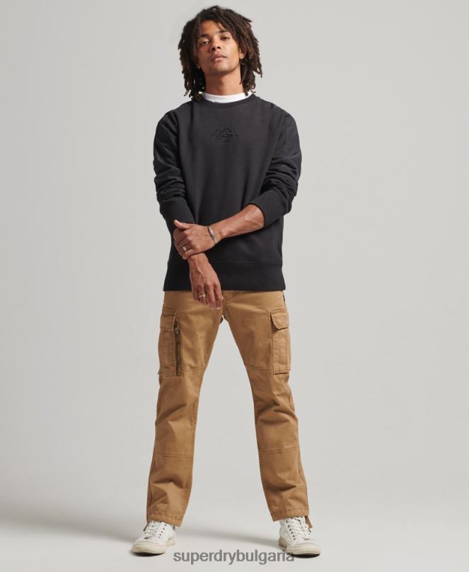 Superdry облекло N00H794 черен мъже xp-d хибриден суичър от микс плат