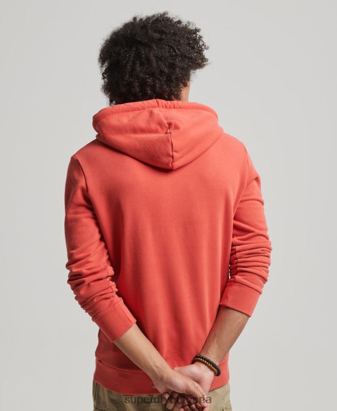 Superdry облекло N00H795 червен мъже неонова качулка с винтидж лого