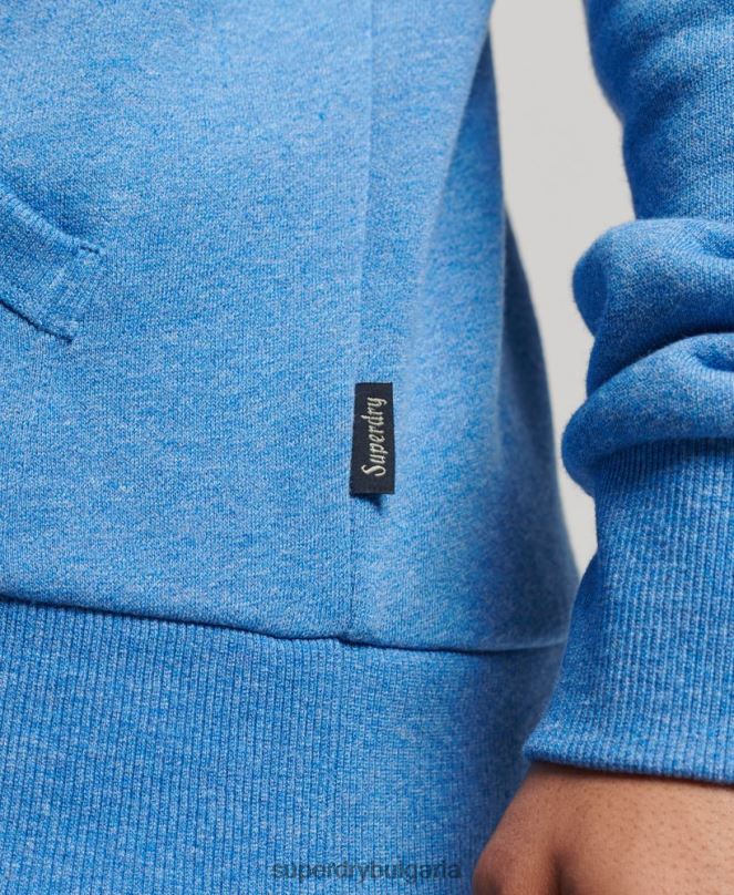 Superdry облекло N00H798 син мъже ретро суичър с релефна качулка