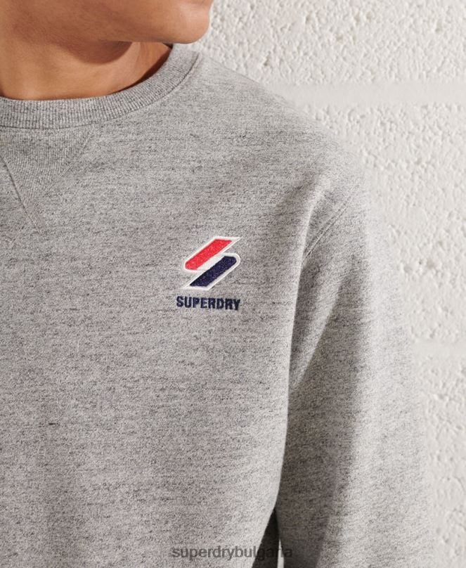 Superdry облекло N00H799 светло сив мъже спортен суичър с кръгла яка