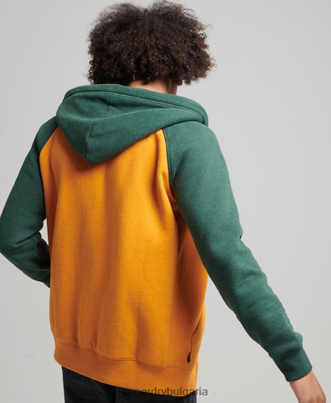 Superdry облекло N00H803 злато мъже Бейзболна качулка с цип от органичен памук