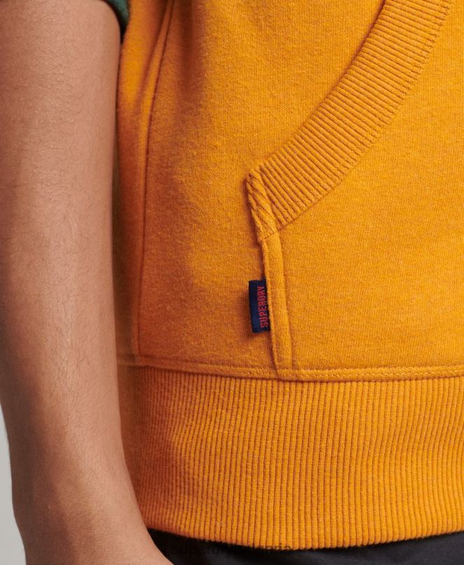 Superdry облекло N00H803 злато мъже Бейзболна качулка с цип от органичен памук