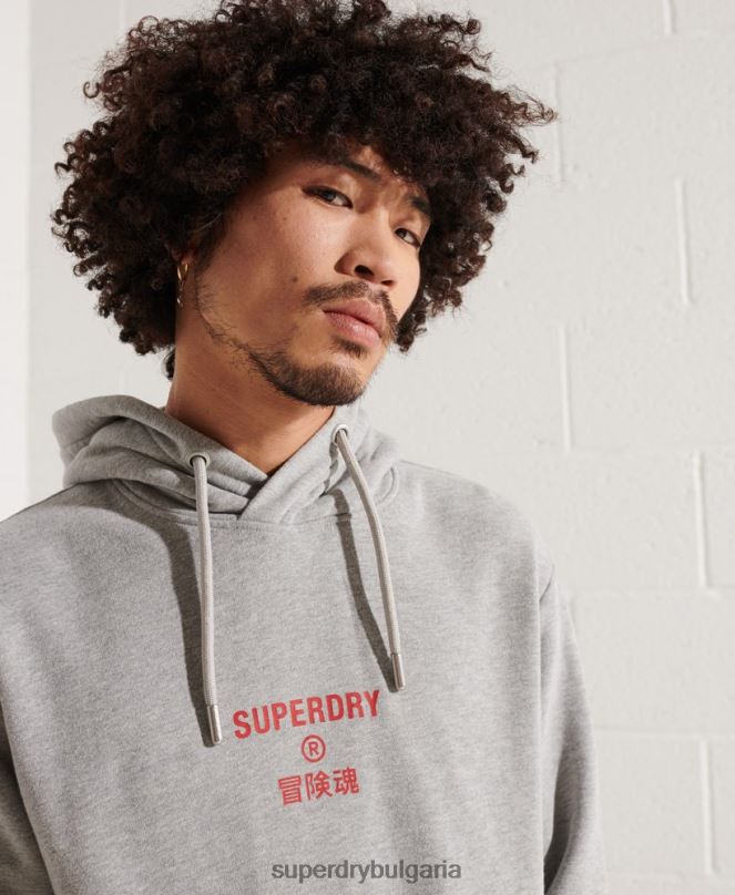 Superdry облекло N00H807 сиво мъже независима качулка