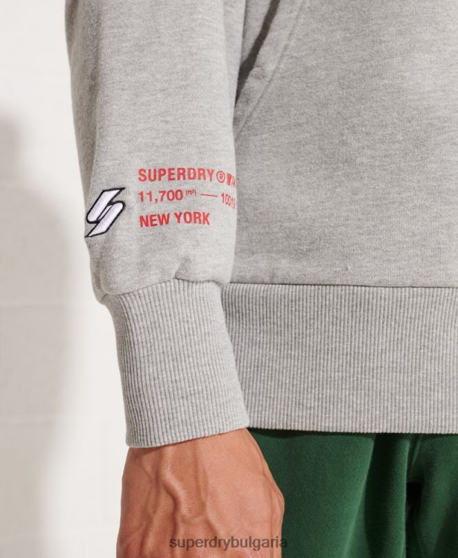 Superdry облекло N00H807 сиво мъже независима качулка