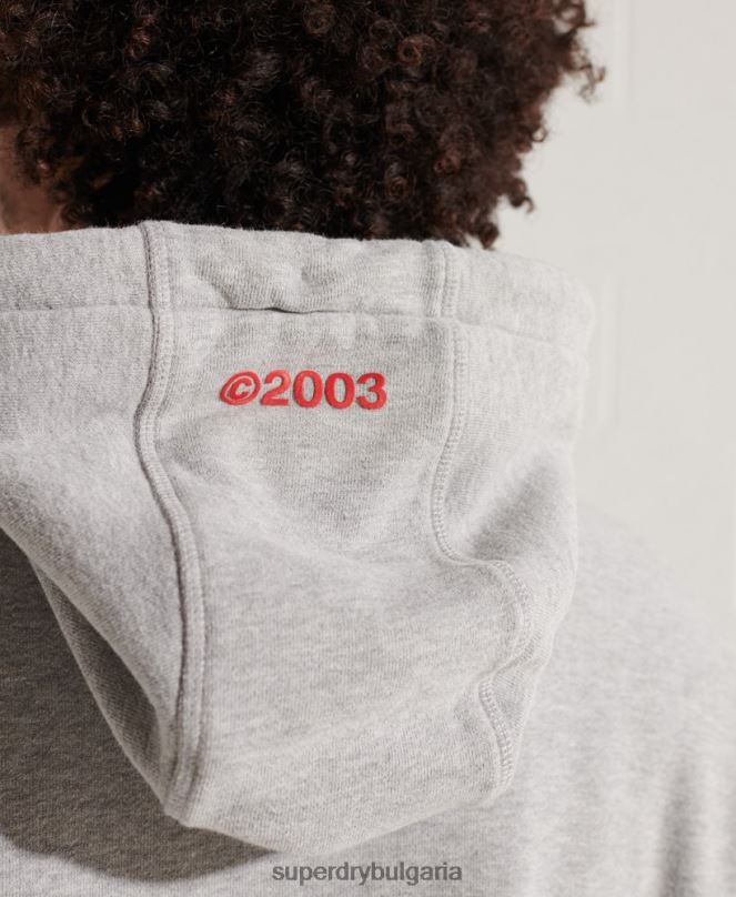 Superdry облекло N00H807 сиво мъже независима качулка