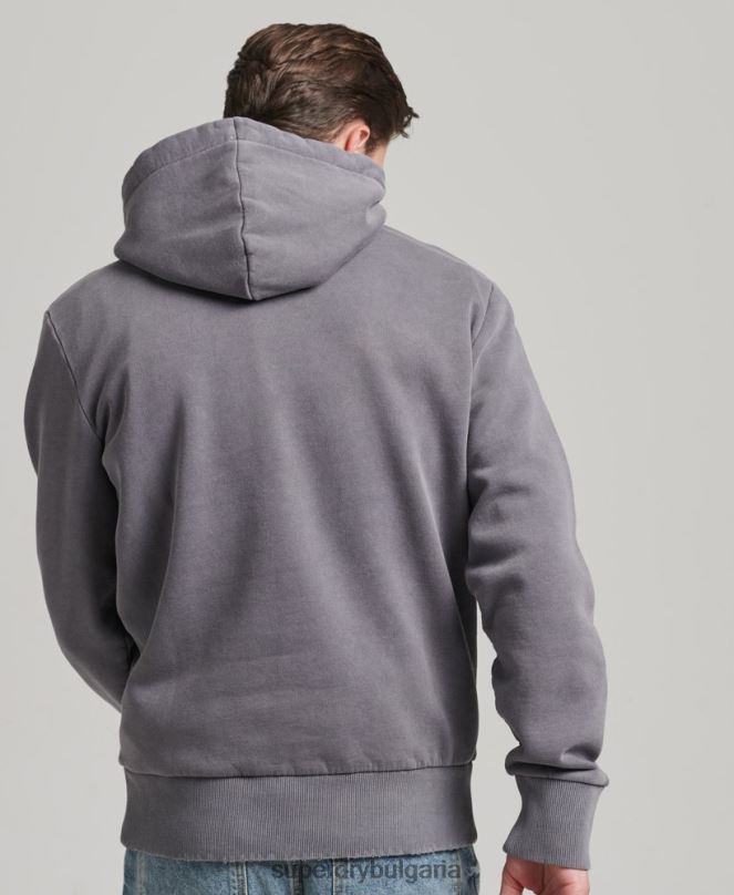 Superdry облекло N00H811 тъмно сив мъже винтидж инди марка качулка