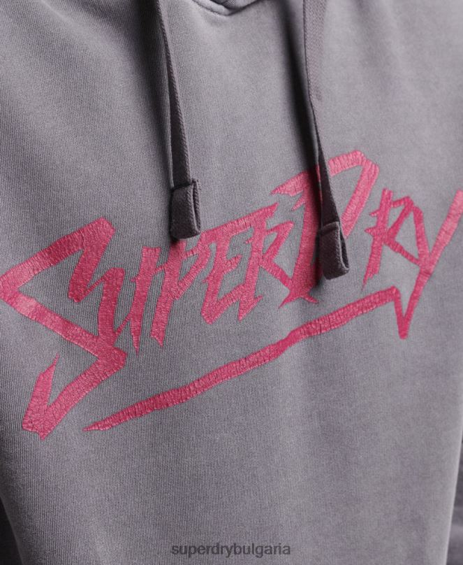 Superdry облекло N00H811 тъмно сив мъже винтидж инди марка качулка