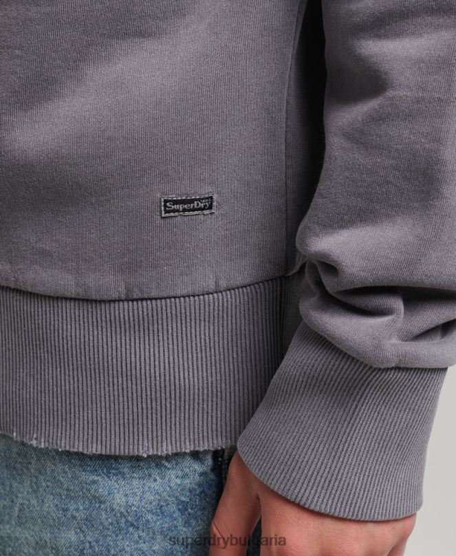 Superdry облекло N00H811 тъмно сив мъже винтидж инди марка качулка
