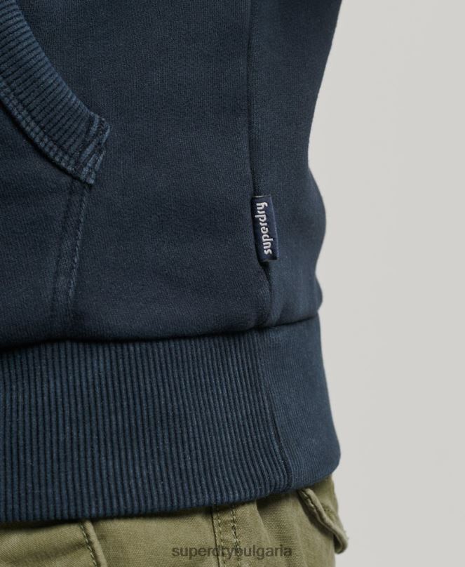 Superdry облекло N00H813 военноморски флот мъже винтидж качулка Shapers & Makers