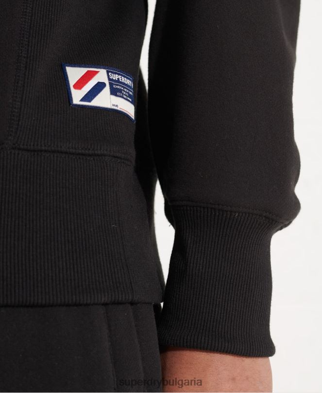 Superdry облекло N00H814 черен мъже спортен суичър с кръгла яка