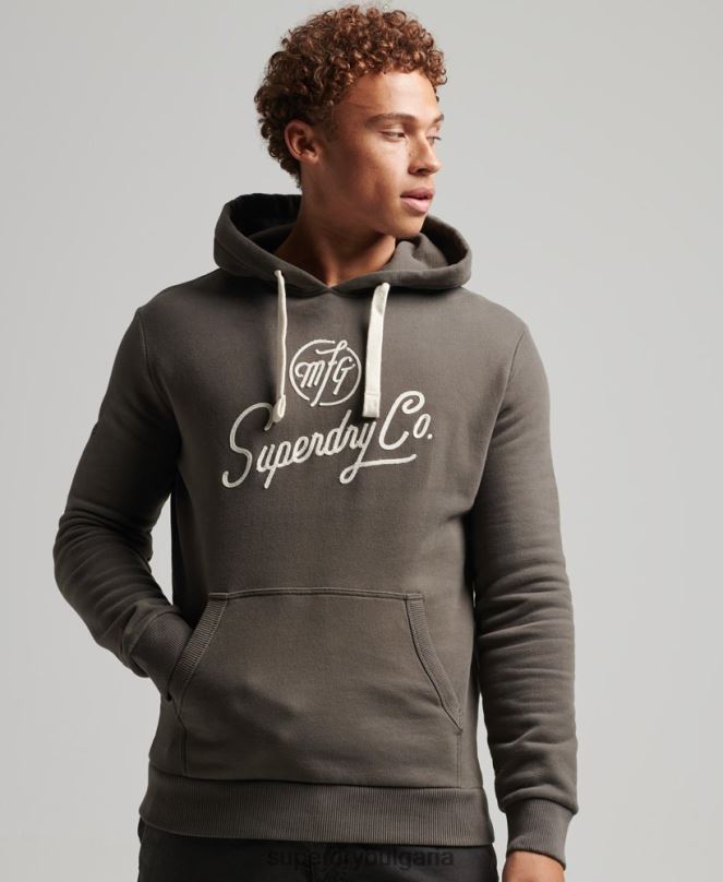 Superdry облекло N00H815 тъмно сив мъже стилизирана и изработена качулка