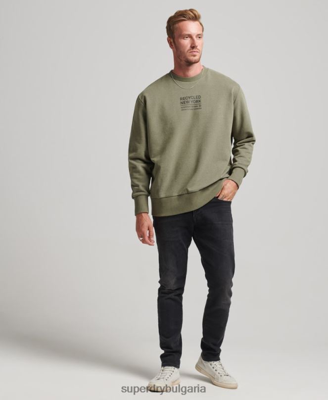 Superdry облекло N00H831 каки мъже рециклиран суитшърт city crew