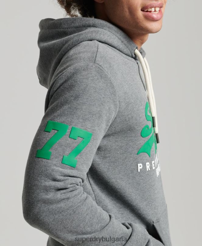 Superdry облекло N00H835 сиво мъже класическа качулка с ретро лого