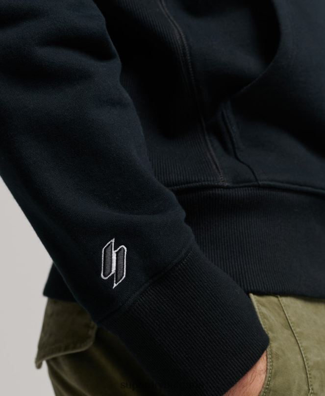 Superdry облекло N00H837 черен мъже качулка с лого на излишък от код