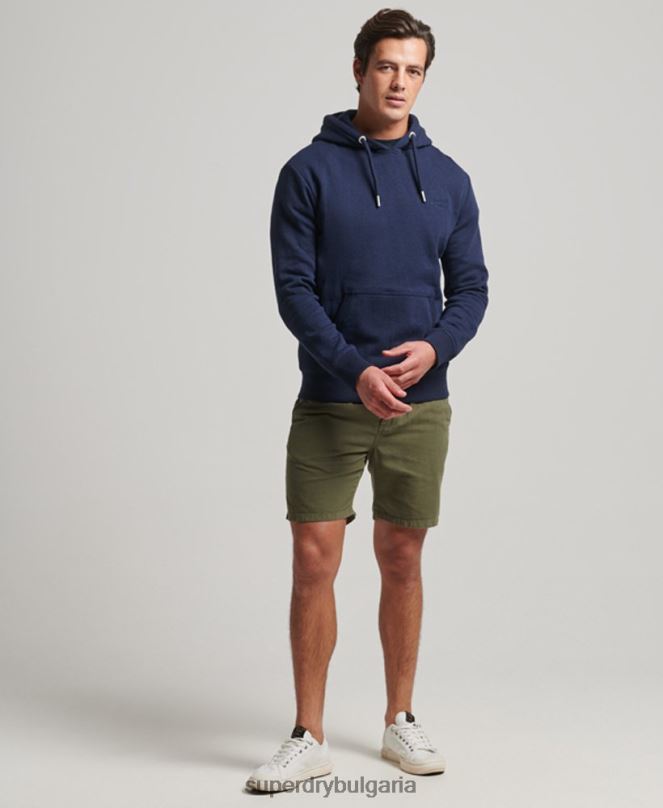 Superdry облекло N00H838 военноморски флот мъже ретро суичър с бродирано лого