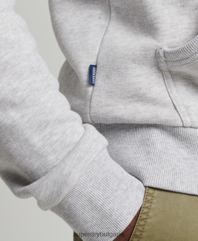 Superdry облекло N00H841 светло сив мъже сезонна качулка с винтидж лого