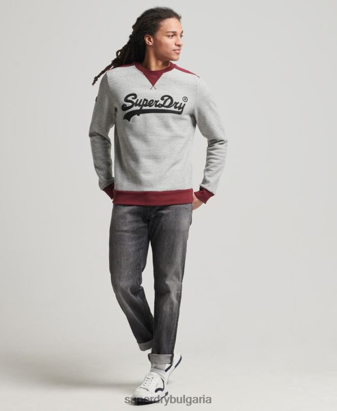 Superdry облекло N00H858 сиво мъже колаж с винтидж лого
