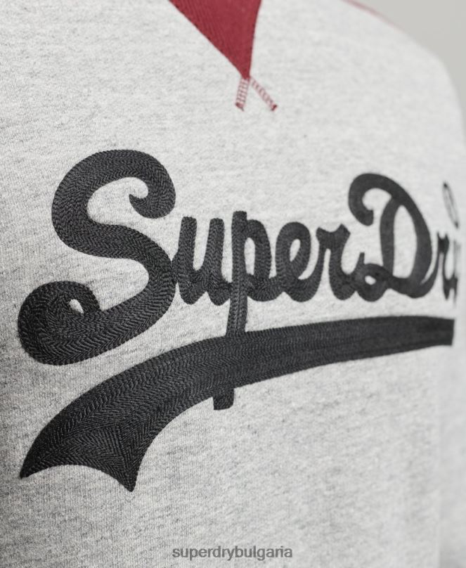 Superdry облекло N00H858 сиво мъже колаж с винтидж лого