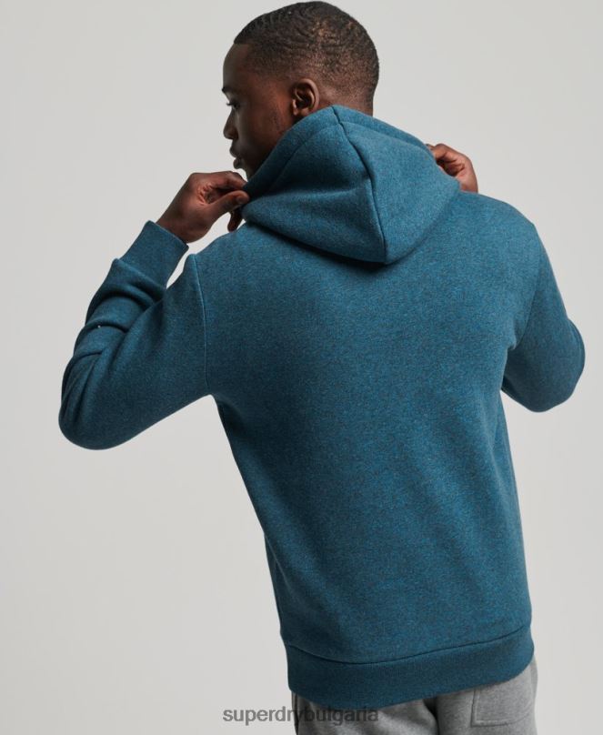 Superdry облекло N00H862 син мъже качулка в тон