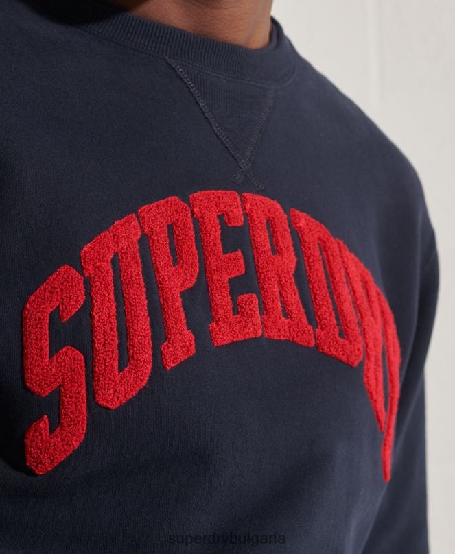 Superdry облекло N00H871 военноморски флот мъже спортен суитшърт true varsity crew