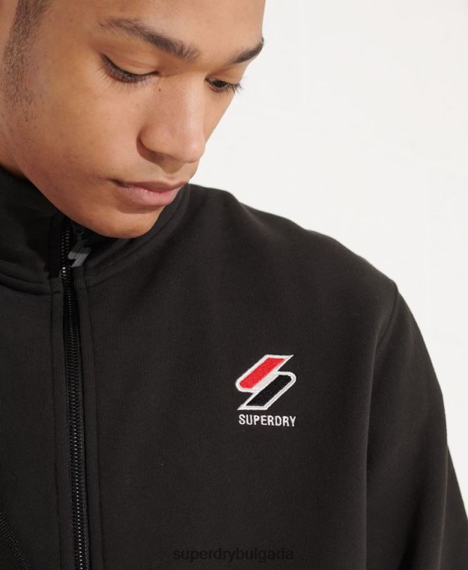Superdry облекло N00H872 черен мъже най-важното спортно горнище за писта