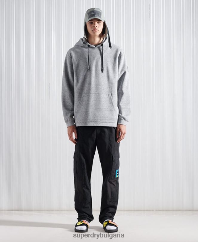 Superdry облекло N00H875 сиво мъже ограничено издание sdx nyc hoodie