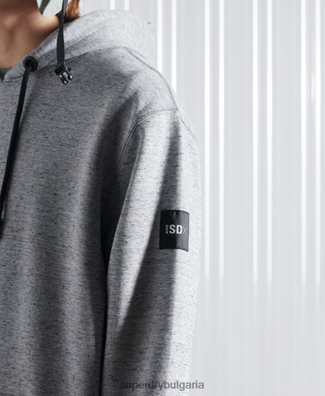 Superdry облекло N00H875 сиво мъже ограничено издание sdx nyc hoodie