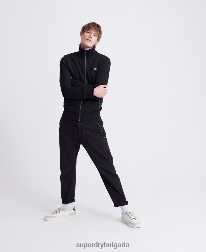 Superdry облекло N00H876 черен мъже колективна loopback писта отгоре