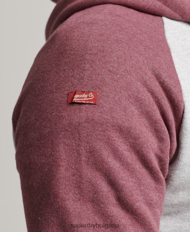 Superdry облекло N00H880 сиво мъже колеж по сценарий с качулка