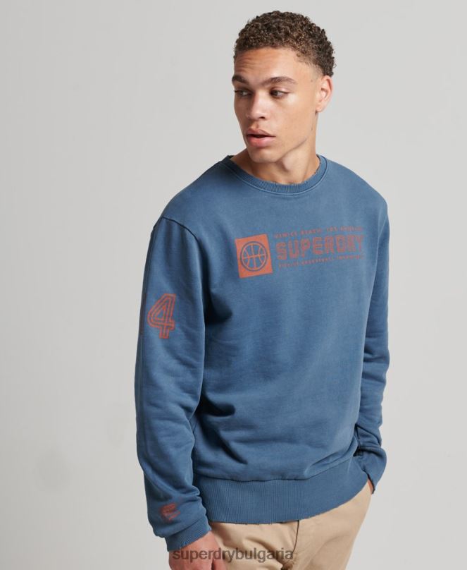 Superdry облекло N00H881 военноморски флот мъже атлетичен клубен суитшърт