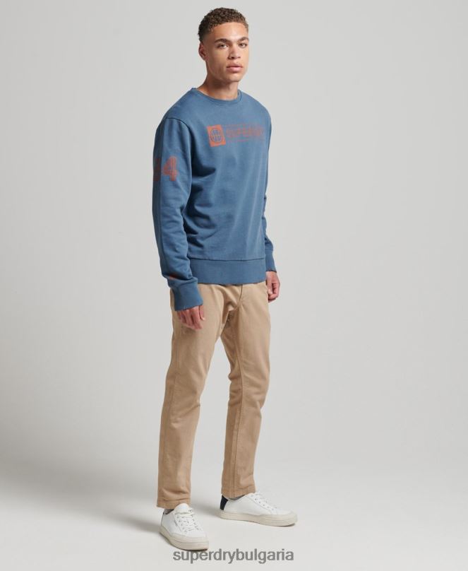 Superdry облекло N00H881 военноморски флот мъже атлетичен клубен суитшърт