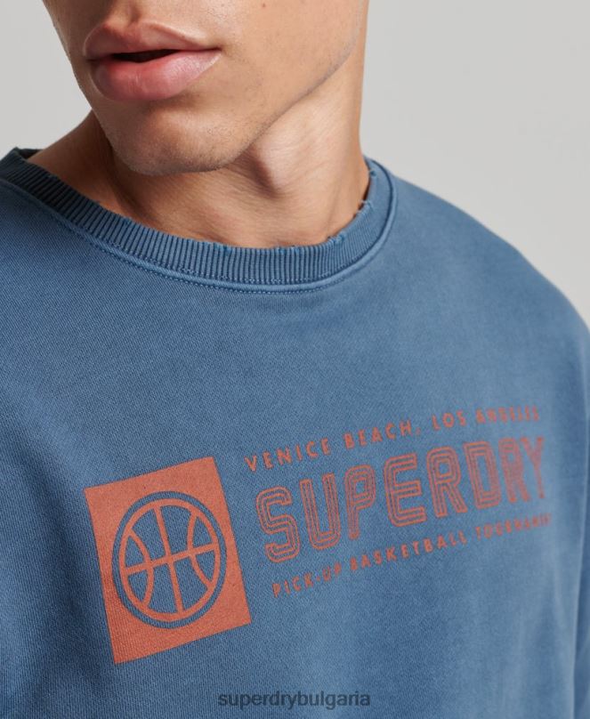 Superdry облекло N00H881 военноморски флот мъже атлетичен клубен суитшърт