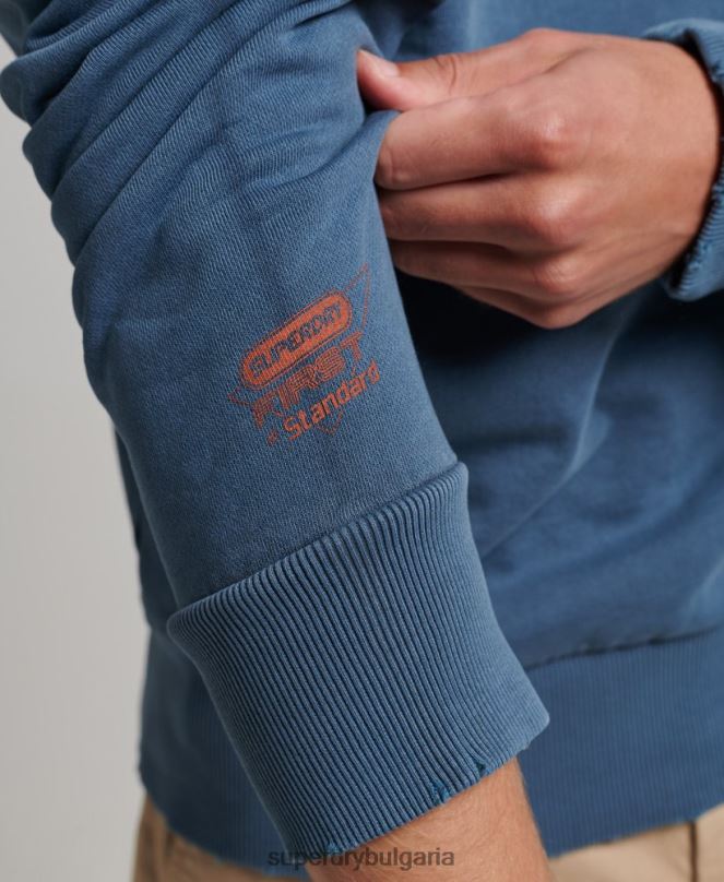 Superdry облекло N00H881 военноморски флот мъже атлетичен клубен суитшърт