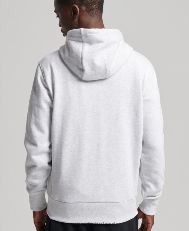 Superdry облекло N00H887 светло сив мъже суичър с цип с код