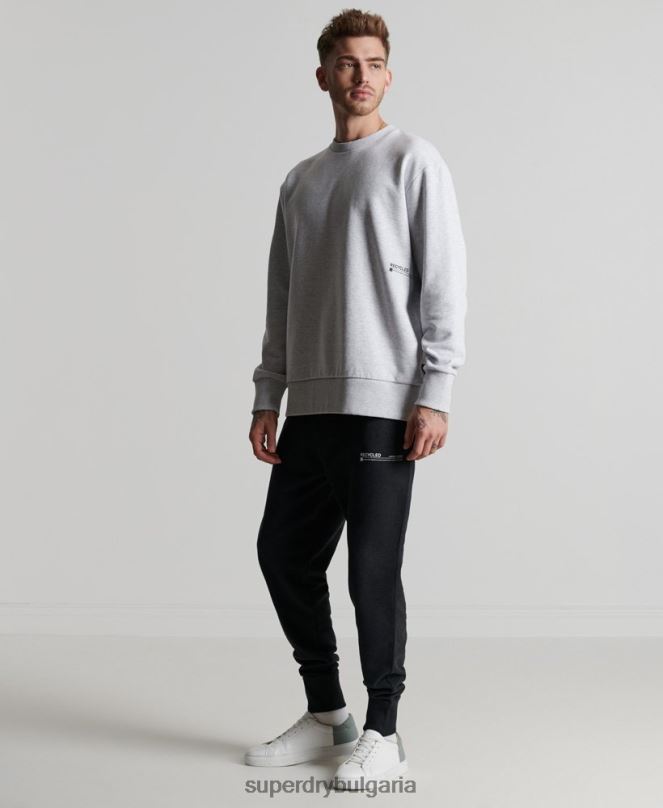 Superdry облекло N00H890 светло сив мъже рециклиран микро среден суитшърт