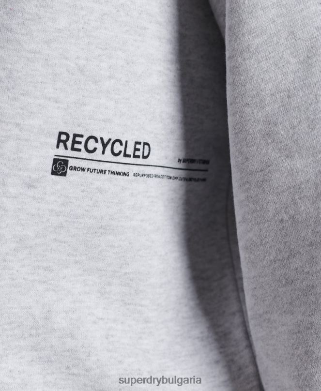 Superdry облекло N00H890 светло сив мъже рециклиран микро среден суитшърт