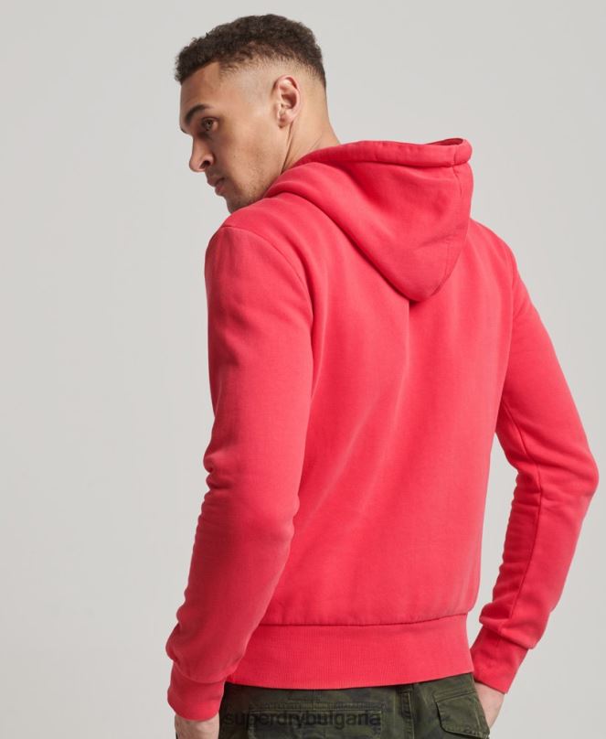 Superdry облекло N00H894 червен мъже американска класическа качулка с винтидж лого