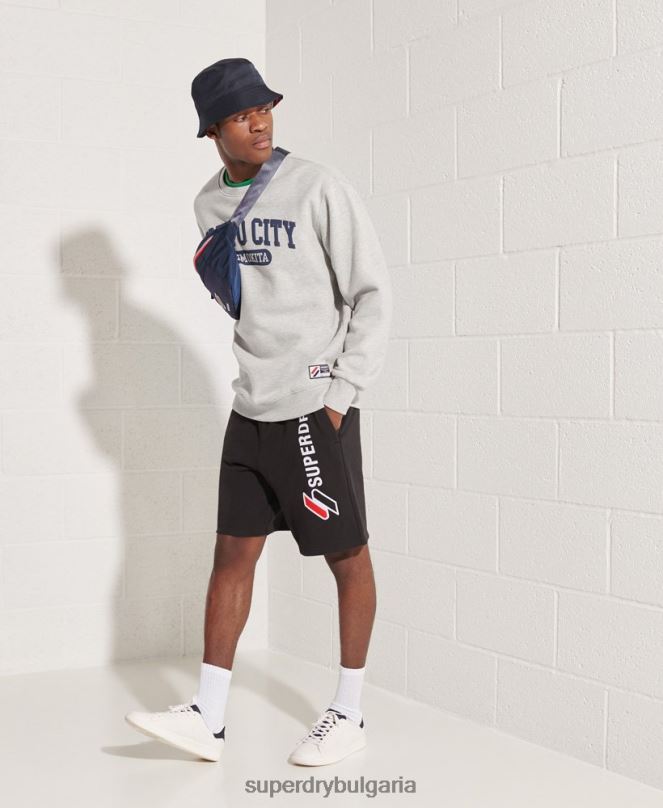 Superdry облекло N00H895 сиво мъже голям суитшърт на градския колеж