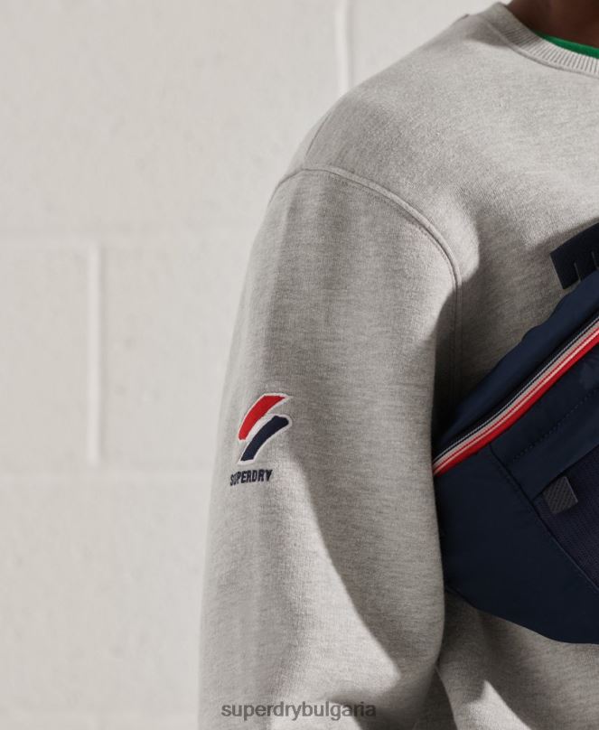 Superdry облекло N00H895 сиво мъже голям суитшърт на градския колеж