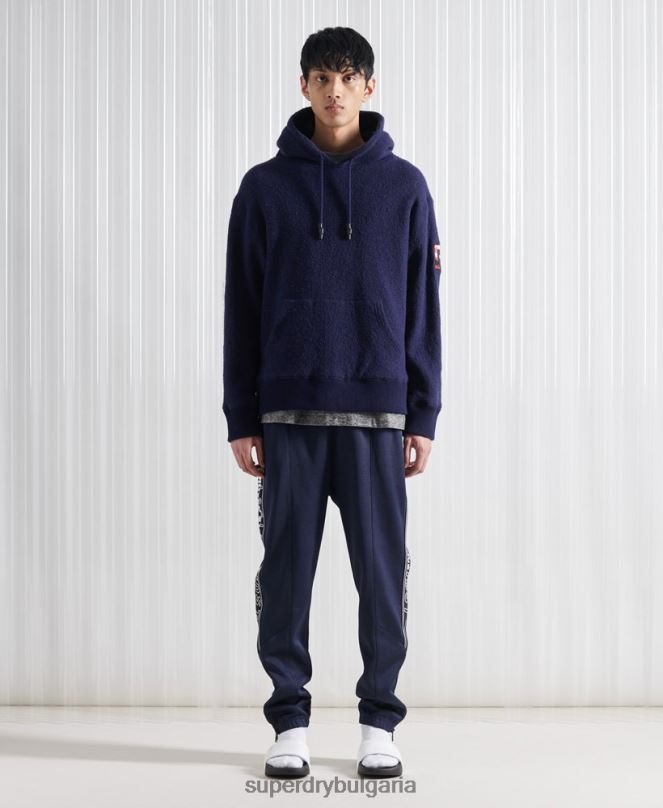 Superdry облекло N00H898 тъмно синьо мъже ограничено издание sdx вълнена качулка над главата