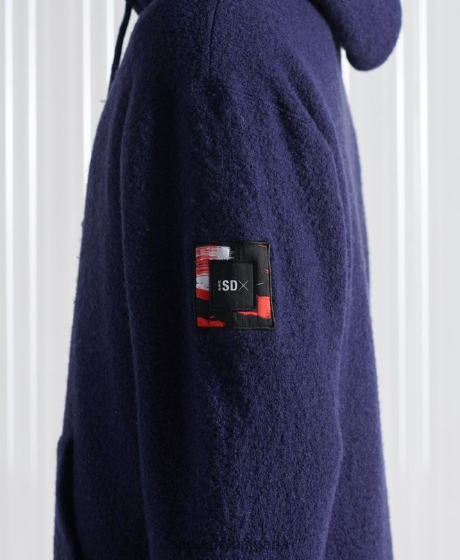 Superdry облекло N00H898 тъмно синьо мъже ограничено издание sdx вълнена качулка над главата
