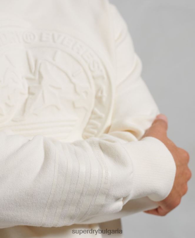 Superdry облекло N00H899 сметана мъже суичър everest crew