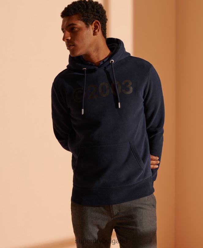 Superdry облекло N00H900 военноморски флот мъже 2003 качулка