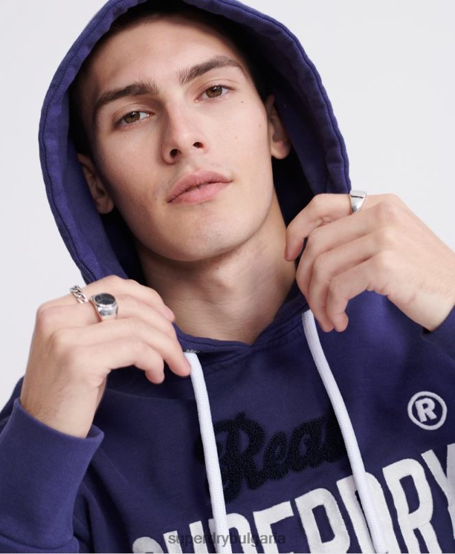Superdry облекло N00H901 лилаво мъже супер 1 класическа неонова качулка