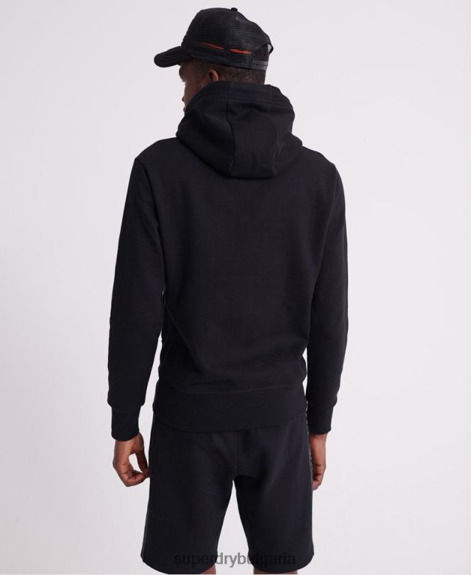 Superdry облекло N00H903 черен мъже универсална лента качулка